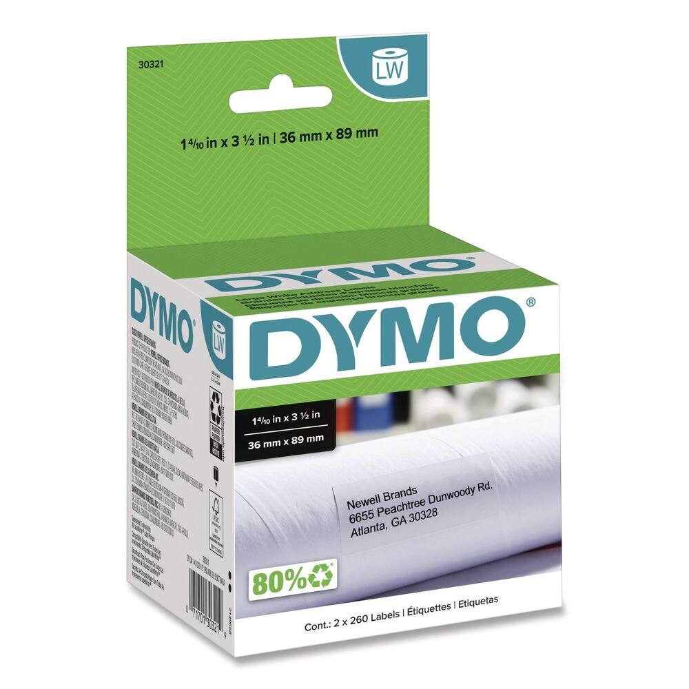 DYMO - 30321 LabelWriter 1.4 in. x 3.5 in. Address Labels - (2/Box) - White