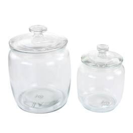 Martha Stewart - Mayberry Canister 4 Piece 2.1 and 1 Quart Glass Canister Set - Clear