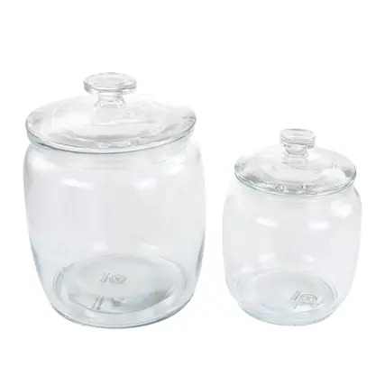 Front. Martha Stewart - Martha Stewart Mayberry Canister 4 Piece 2.1 and 1 Quart Glass Canister Set - Clear.