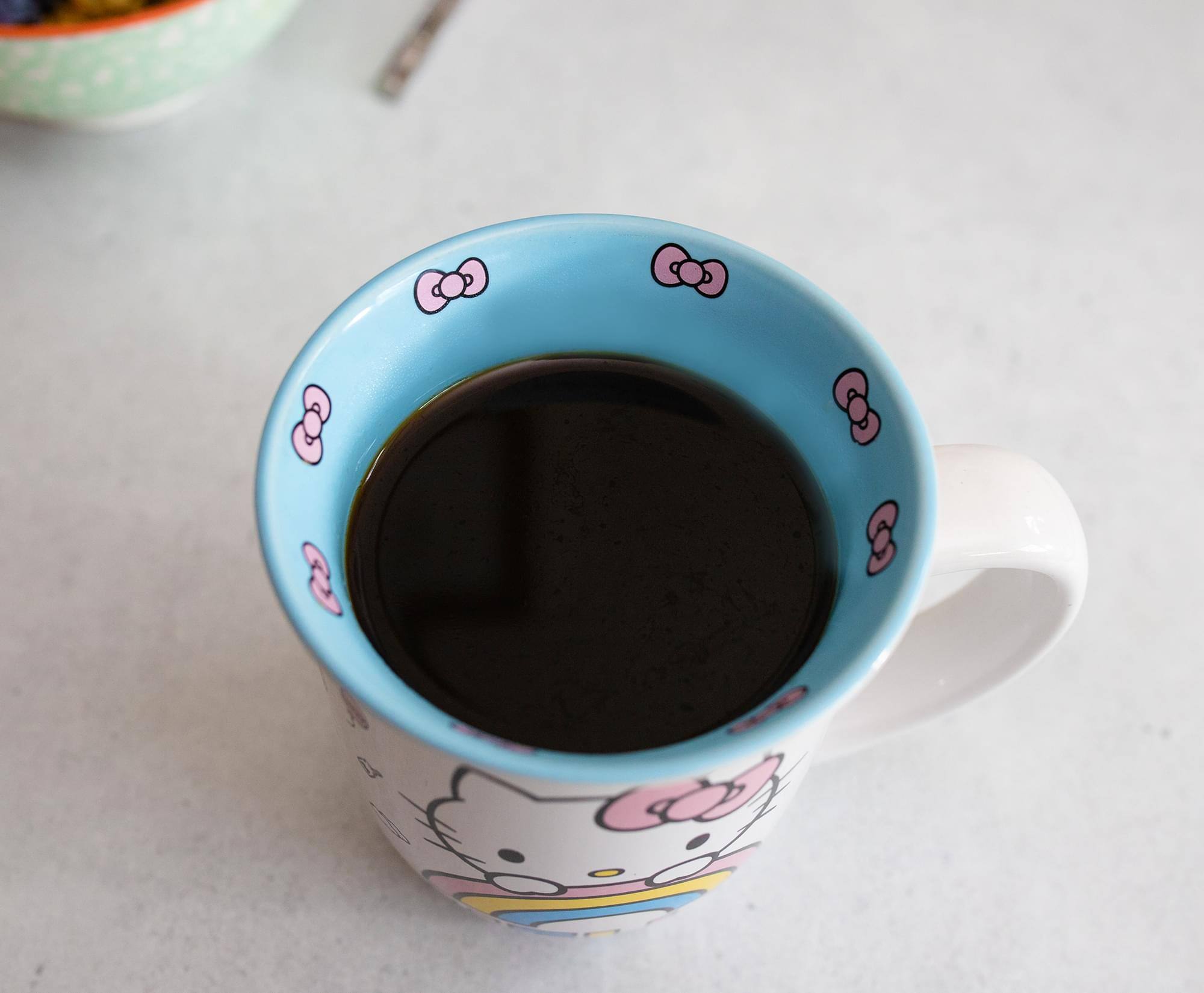 Alt View 3. Silver Buffalo - Hello Kitty Pastel Rainbow Wide Rim Ceramic Mug | Holds 14 Ounces - White.