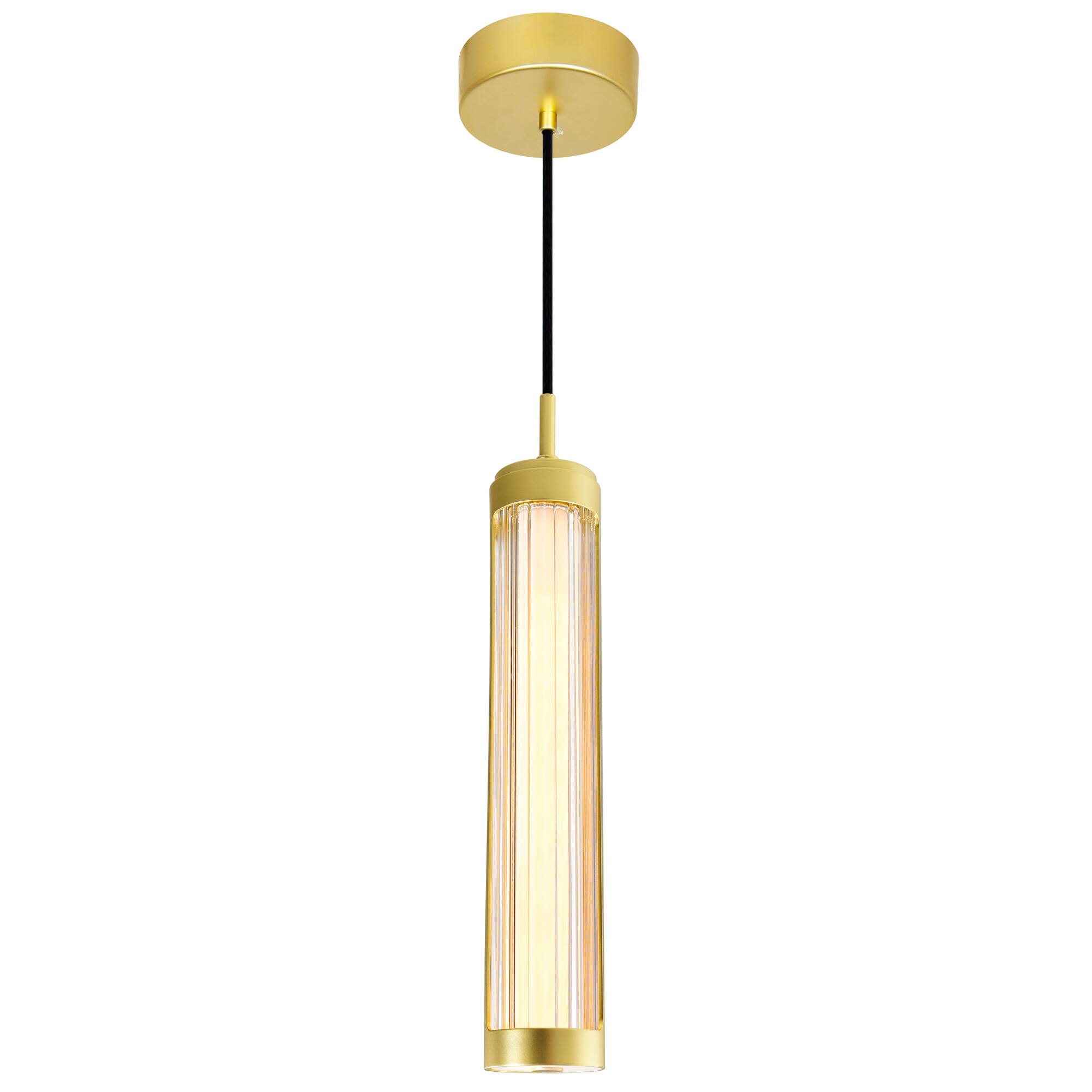 Alt View 2. CWI Lighting - Neva 3 in LED Integrated Satin Gold Pendant - Satin Gold.