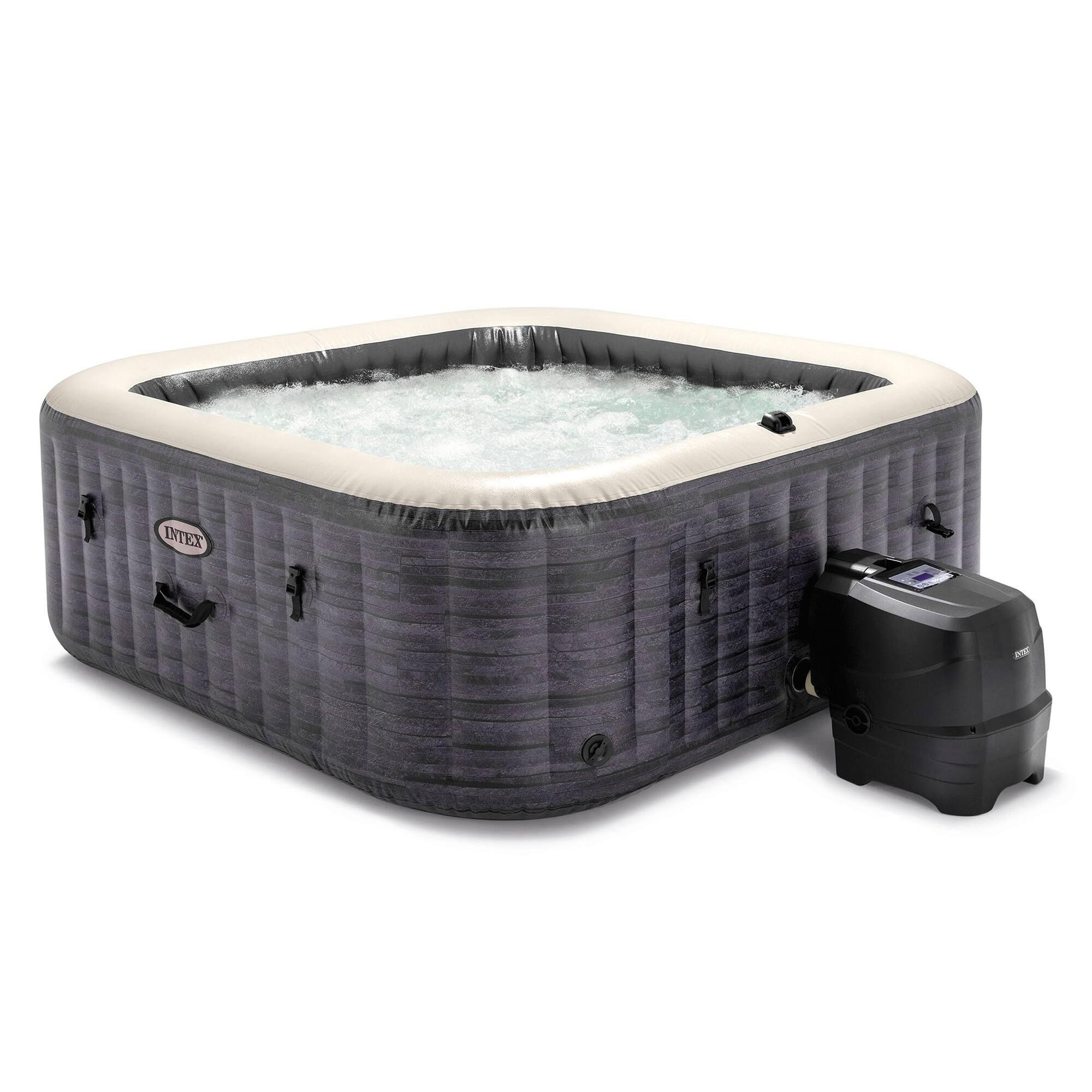 Alt View 1. Intex - Intex PureSpa Plus Greystone Hot Tub, 94x28", with S1 Filter Cartridge 6-Pack - Gray.