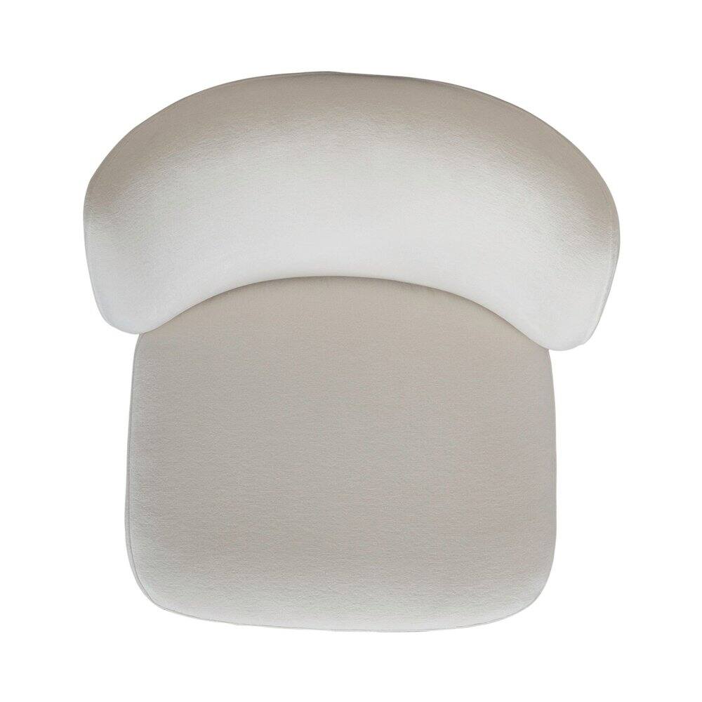 Angle. Liberty Furniture Industries - Accent Dining Chair with Castors - Rounded Back - Ivory Upholstry - White.