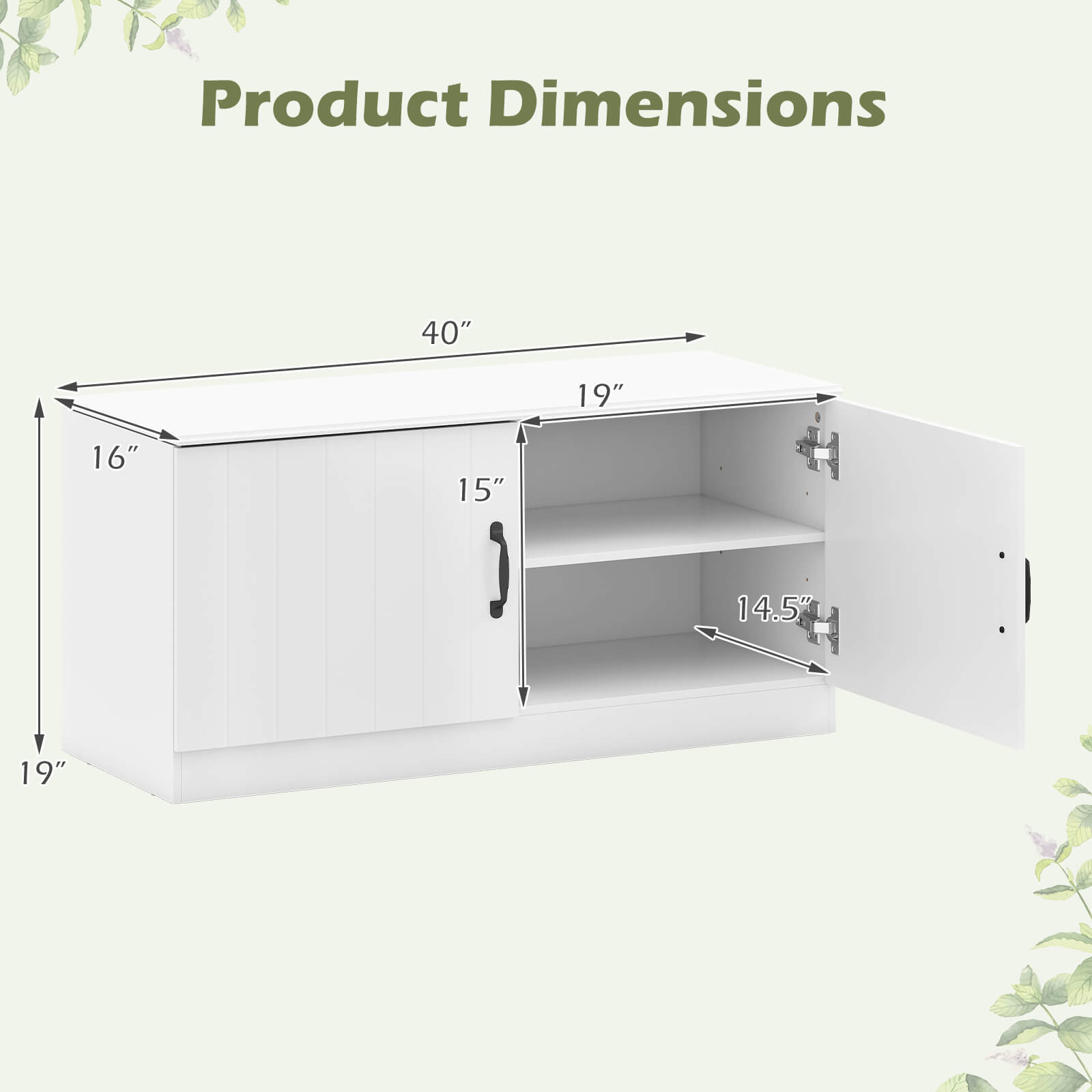 Product Dimensions: 40" x 19" x 16" x 15" x 14.5" x 19"