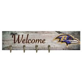 Fan Creations - Baltimore Ravens 24" x 6" Mounted Coat Hanger - Multicolor