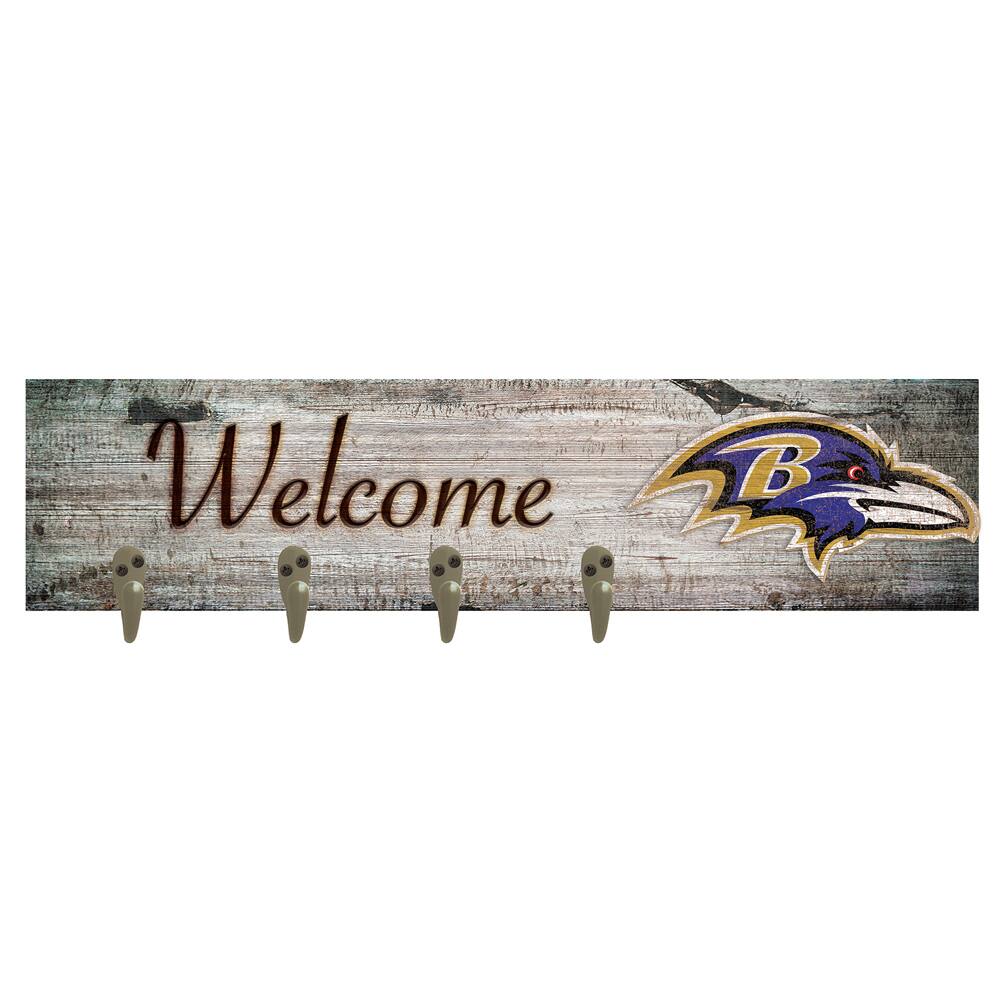 Baltimore Ravens 24" x 6" Mounted Coat Hanger