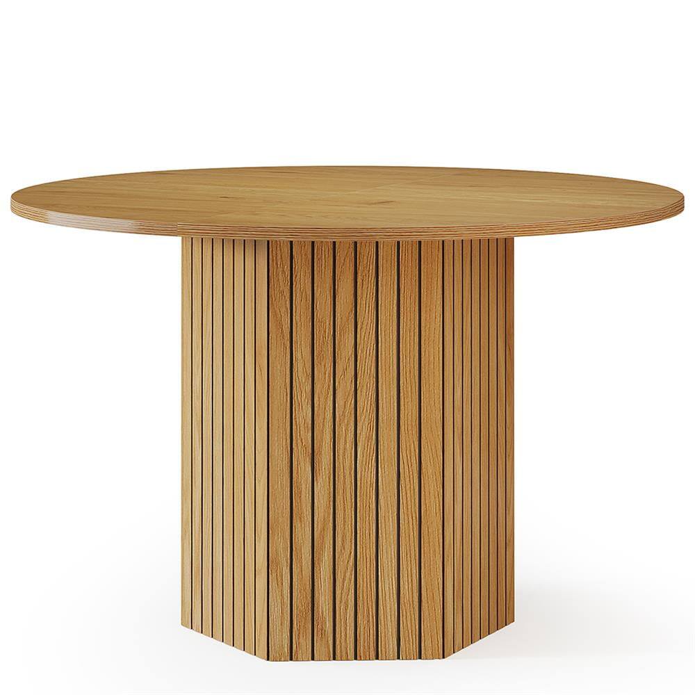 Angle. Kadyn - Kadyn End Table,Dining Table, Living Room Table,47" Round Dining Table, Wood Kitchen Table,Brown - Brown.