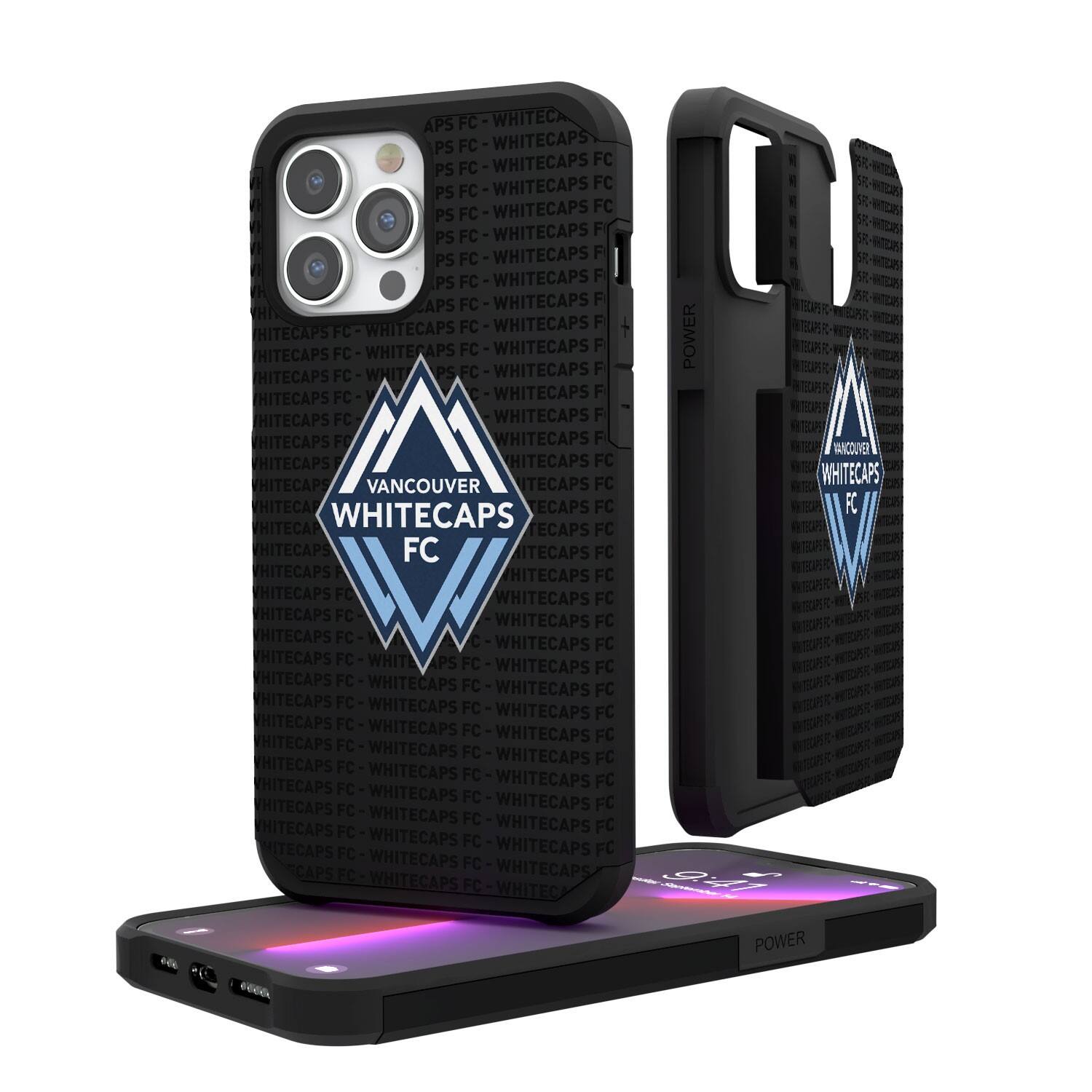 Keyscaper - MLS - Vancouver Whitecaps FC iPhone Text Backdrop Rugged Case - 14 Pro - Multicolor