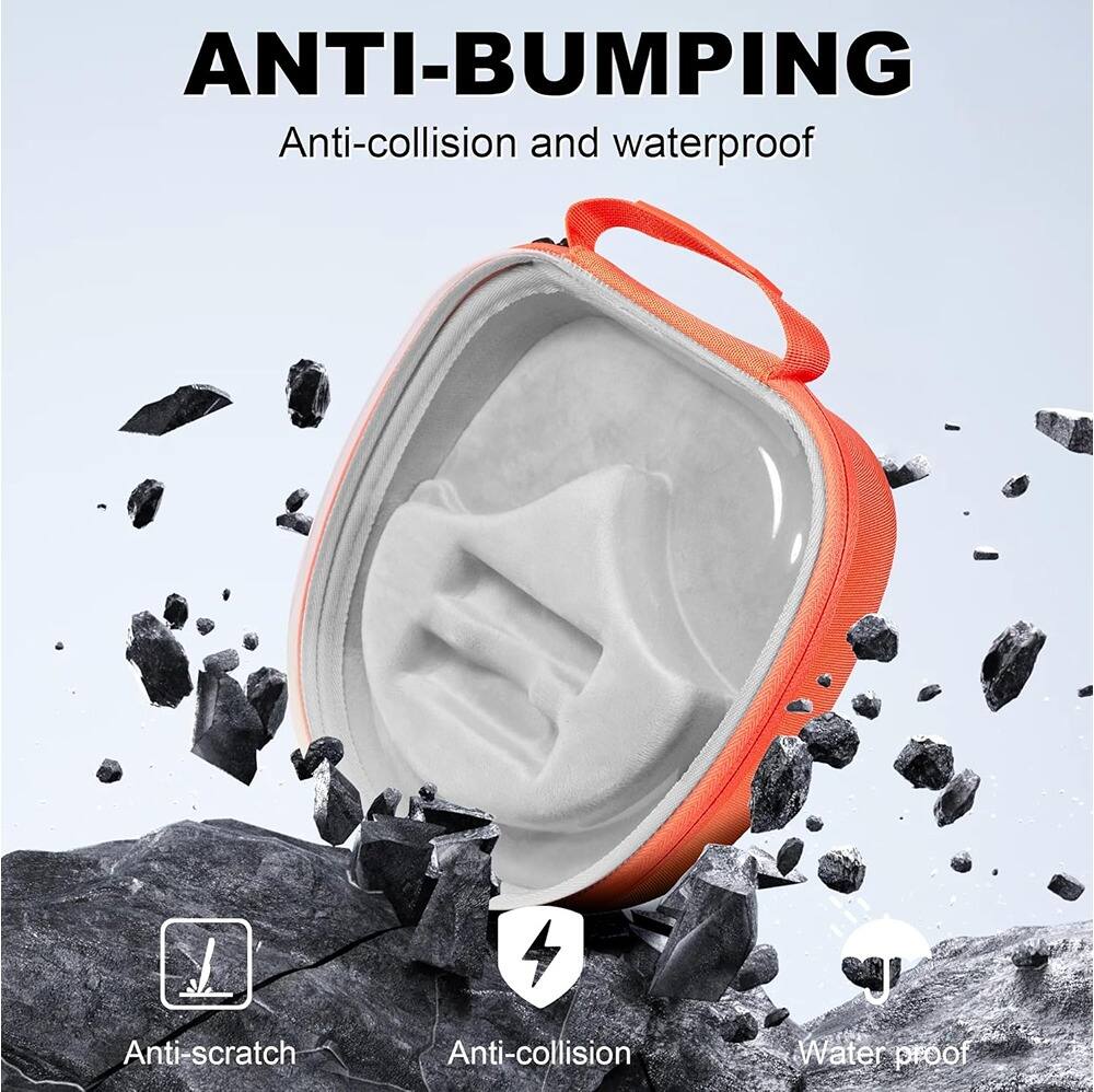 Back. ACJPR - Hard Shell Portable Travel Case for Over-Ear Headphones – Shockproof, Waterproof, Durable Protection.