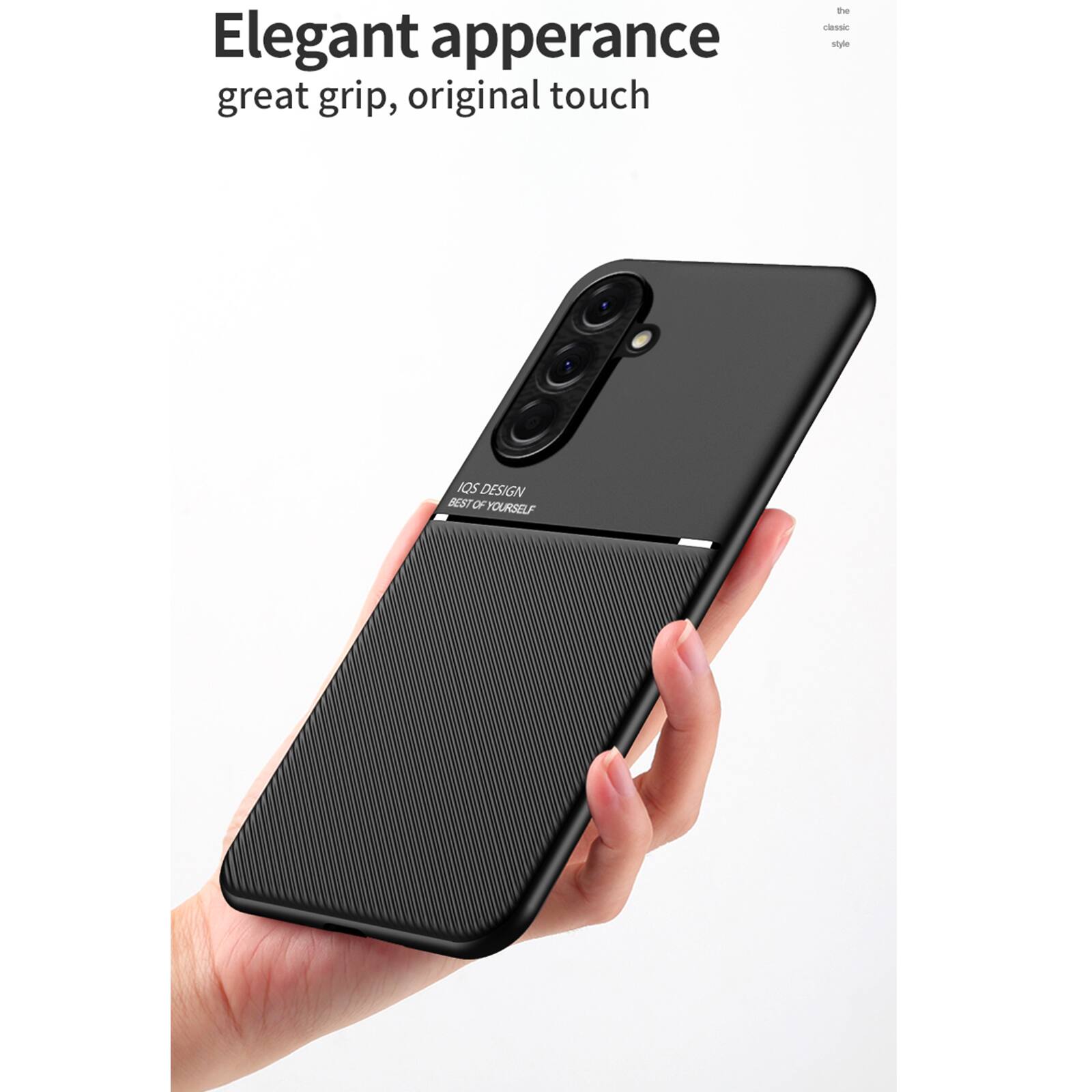 Elegant appearance  
great grip, original touch  
the classic style  

IQS DESIGN BEST OF YOURSELF