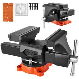 VEVOR - Bench Vise, 8" Jaw Width, 8" Max Jaw Opening Multipurpose Vise with 360° Swivel Locking Base, 3.7" Throat Depth - Black