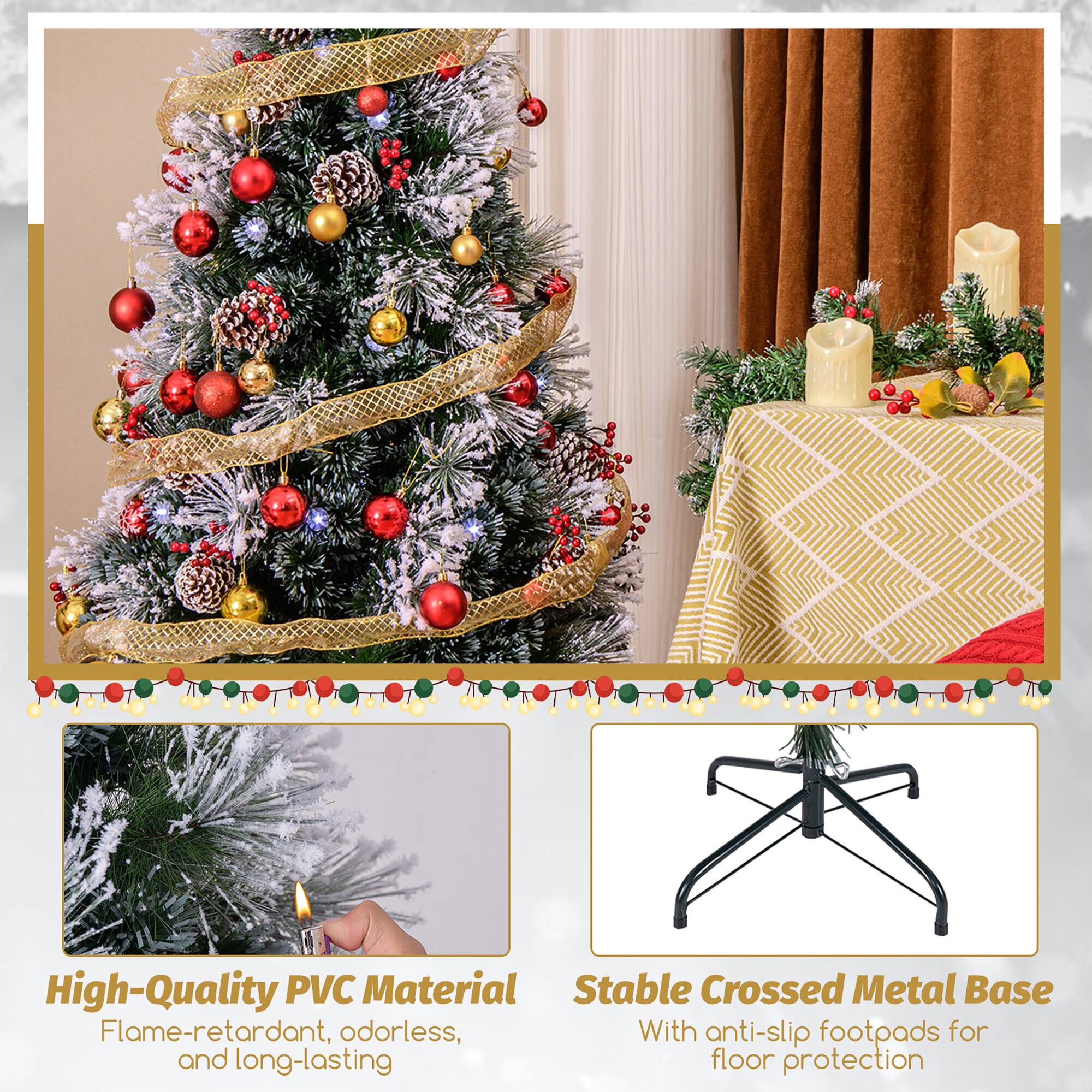 High-Quality PVC Material  
Flame-retardant, odorless, and long-lasting  

Stable Crossed Metal Base  
With anti-slip footpads for floor protection