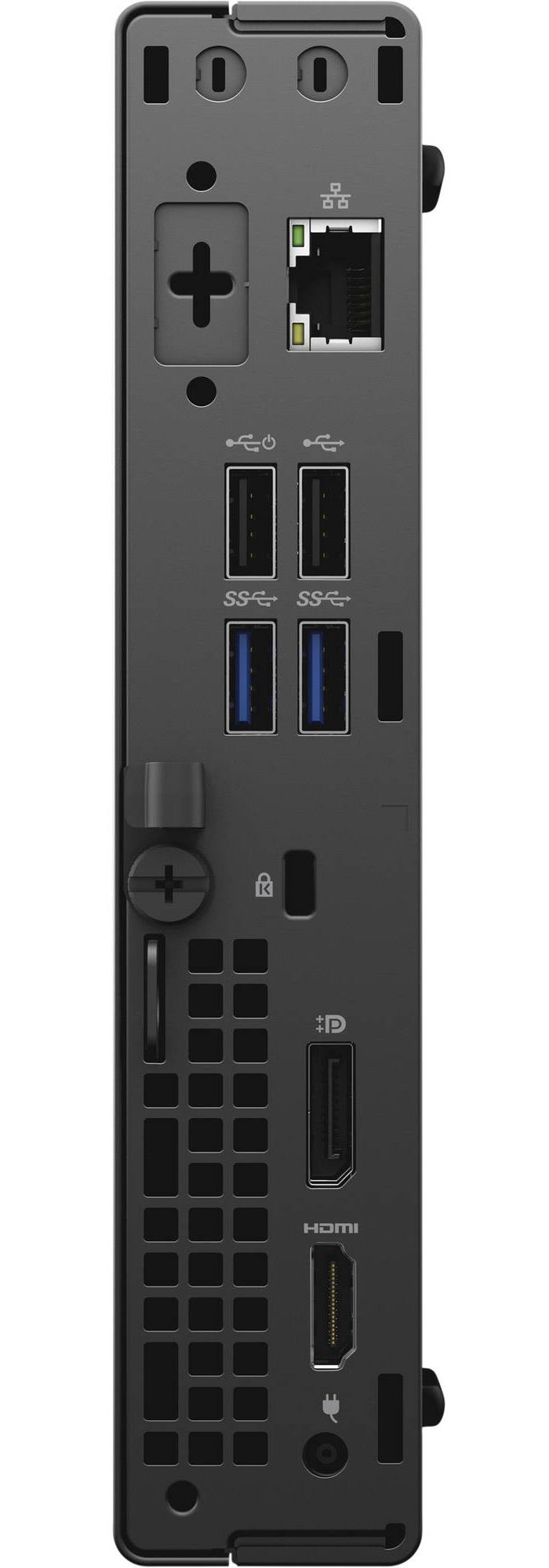 Alt View 3. Dell - OptiPlex 3080 Mini Desktop (i5-10500T, 8GB, 500GB HDD, Intel UHD 630, Win 10 Pro) - Black.