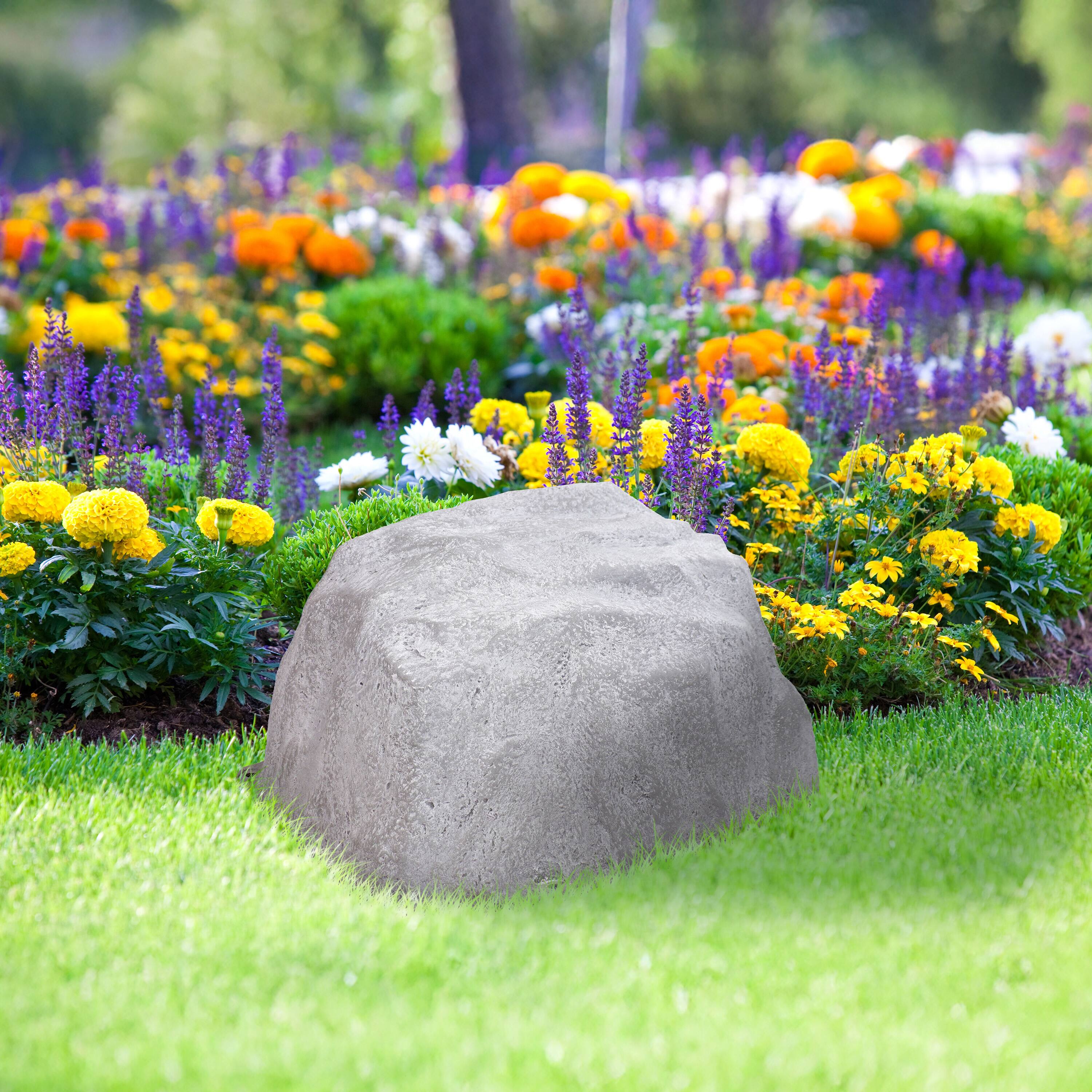 Alt View 8. Sunnydaze - Set of 2 Low-Profile Artificial Landscape Rock with Stakes - Gray.