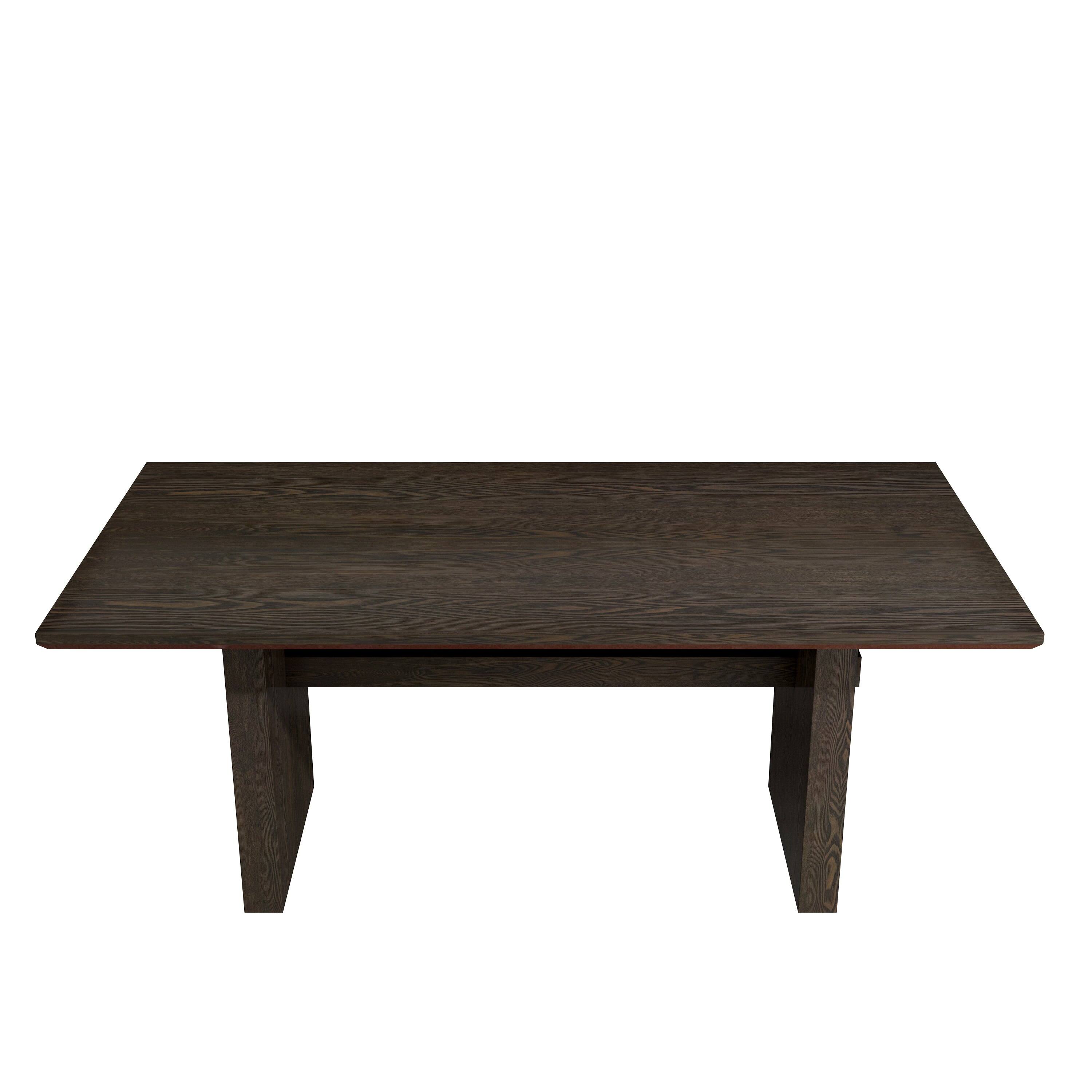 Alt View 8. Boyel Living - 70.86 Inch Black Wood Double Pedestal Dining Table Seats 6 Modern Rectangular MDF Table - Black.