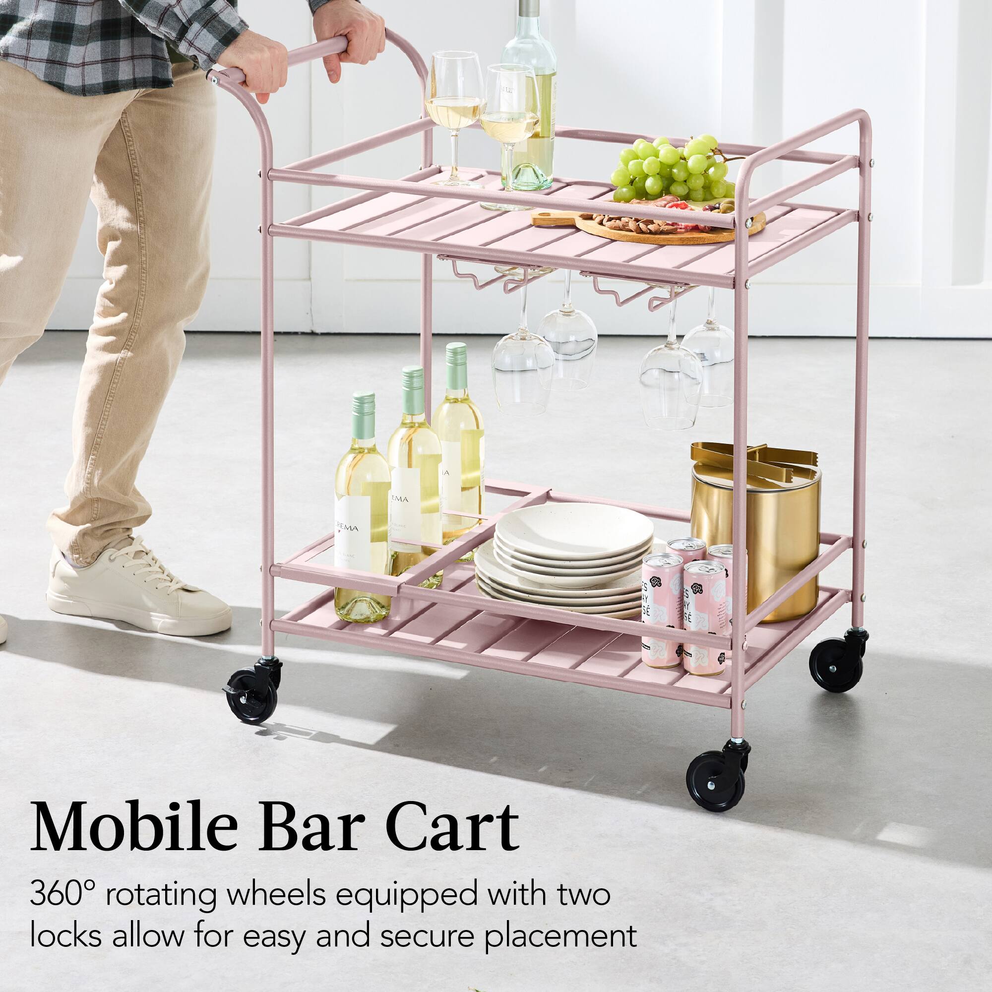 Mobile Bar Cart

360° rotating wheels equipped with two locks allow for easy and secure placement