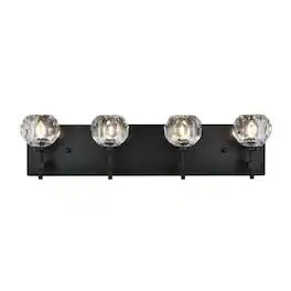 Elegant Lighting - Graham 4 Light Wall Sconce in Black - Black And Clear