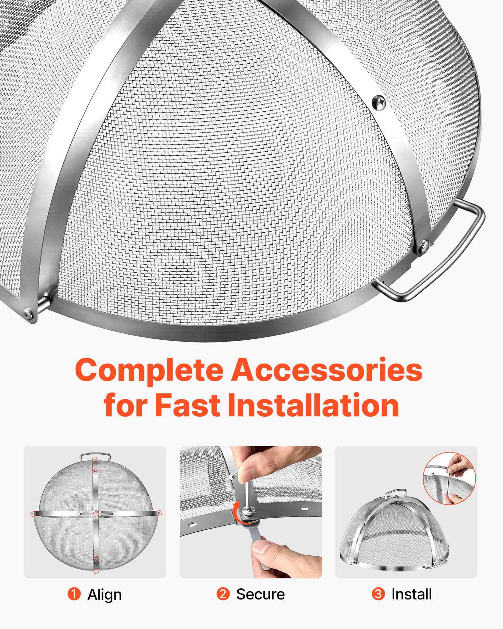 Complete Accessories for Fast Installation

1. Align
2. Secure
3. Install