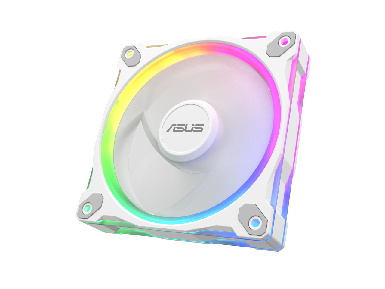 Alt View 8. ASUS - ASUS Prime MR120 ARGB Fan Triple Pack, 28mm Frame, PWM, 20 ARGB LEDs, Aura Sync - white.