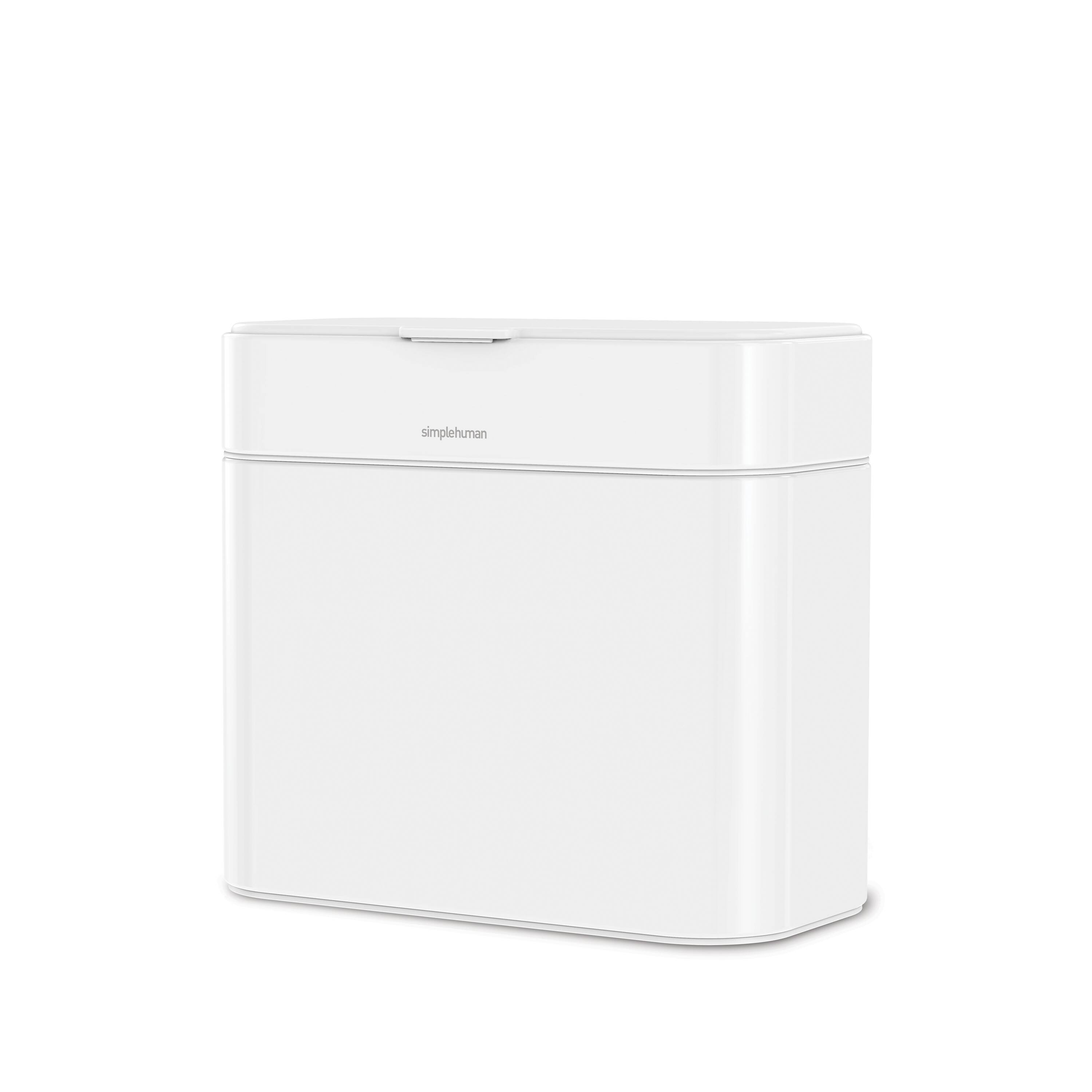 Front. simplehuman - 4L compost caddy, white steel - White.