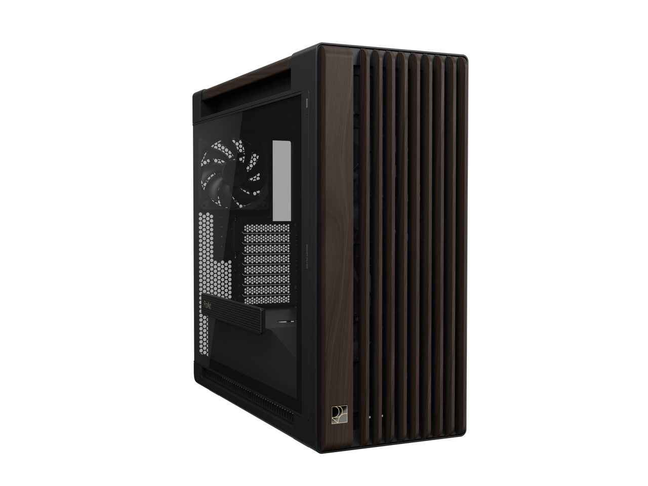 Alt View 1. ASUS - ASUS ProArt PA602 Wood Edition E-ATX Case, Tempered Glass, 440mm GPU Support, 1x140mm + 2x200mm Fans - Black.