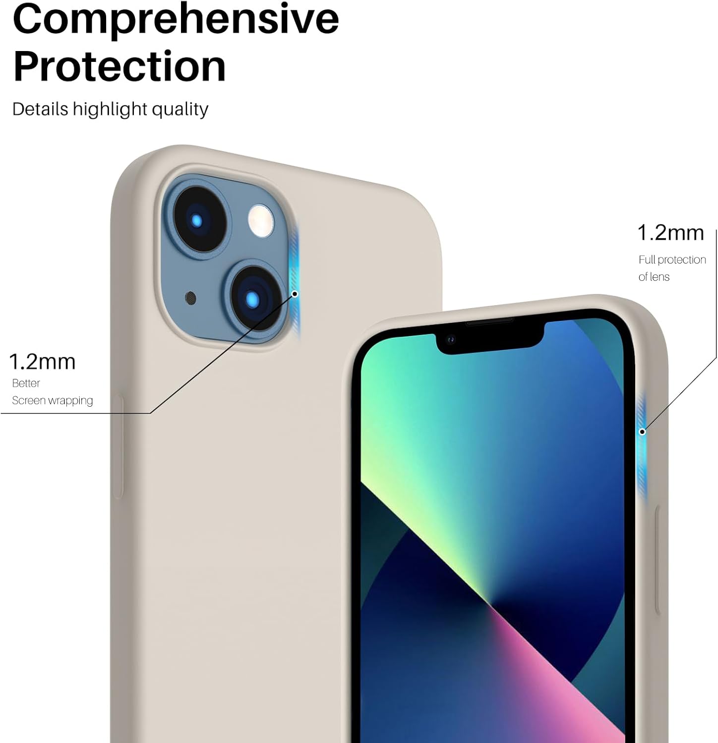 Comprehensive Protection Details highlight quality 1.2mm Full protection of lens 1.2mm Better Screen wrapping