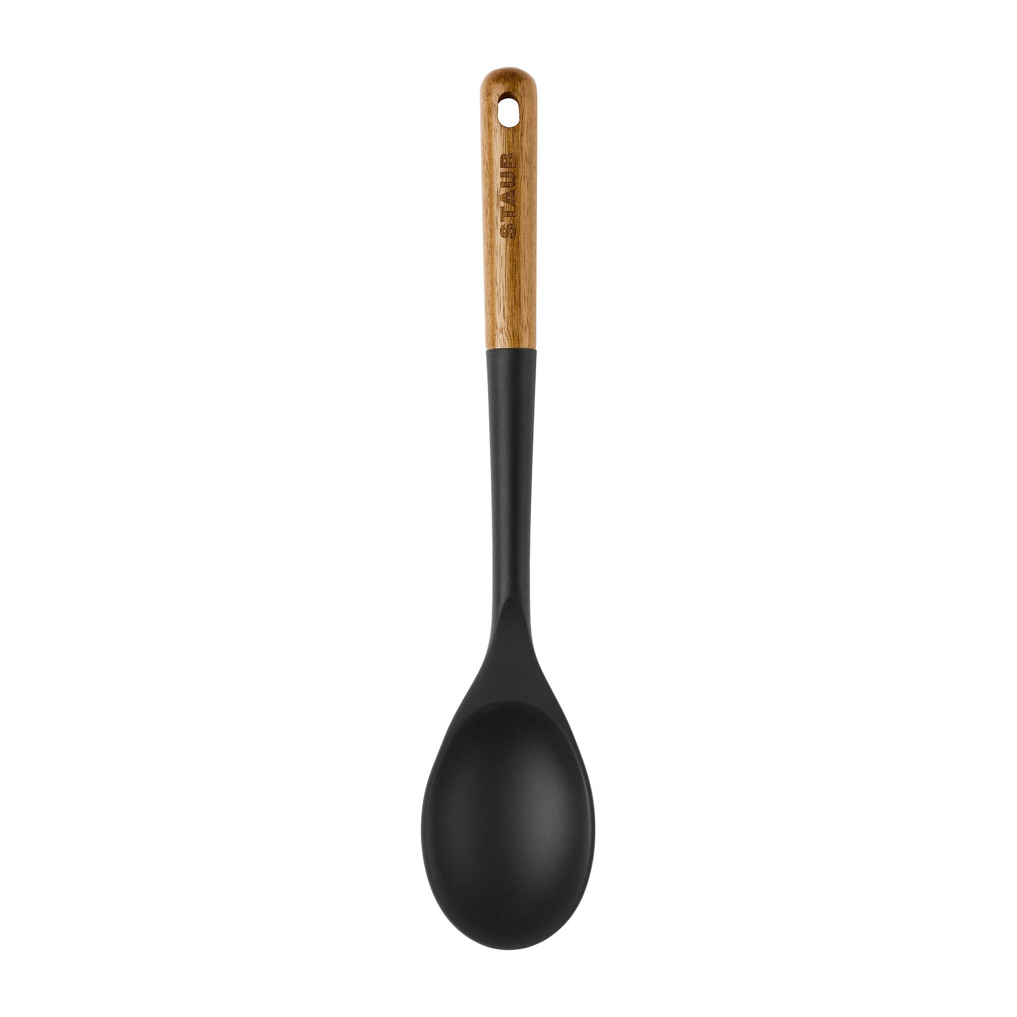 Alt View 3. Staub - Staub Silicone with Wood Handle Cooking Utensil, Serving Spoon - Matte Black.