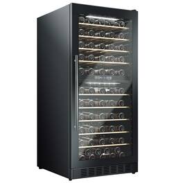 KingChii - 119-Bottle Dual Zone Wine Cooler Refrigerator with Professional Compressor Cooling - Black