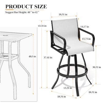 PRODUCT SIZE  
Suggest Bar Height: 40 to 42"  
18.31 in  
43.31 in  
14.17 in  
15.75 in  
40.5 in  
37.41 in  
30.31 in  
12.21 in  
18.31 in
