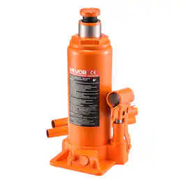 VEVOR - Hydraulic Bottle Jack, 10 Ton (22046 lbs) Capacity, 9.3-18.5 Inch Lifting Range, Heavy Duty Welded Bottle Jack for Car - Orange