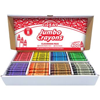 Cra Z Art Classroom Pack: Jumbo Crayons 400 Pieces 8 Assorted Cra Z Art Classroom Pack: Jumbo Crayons 400 Pieces 8 Assorted