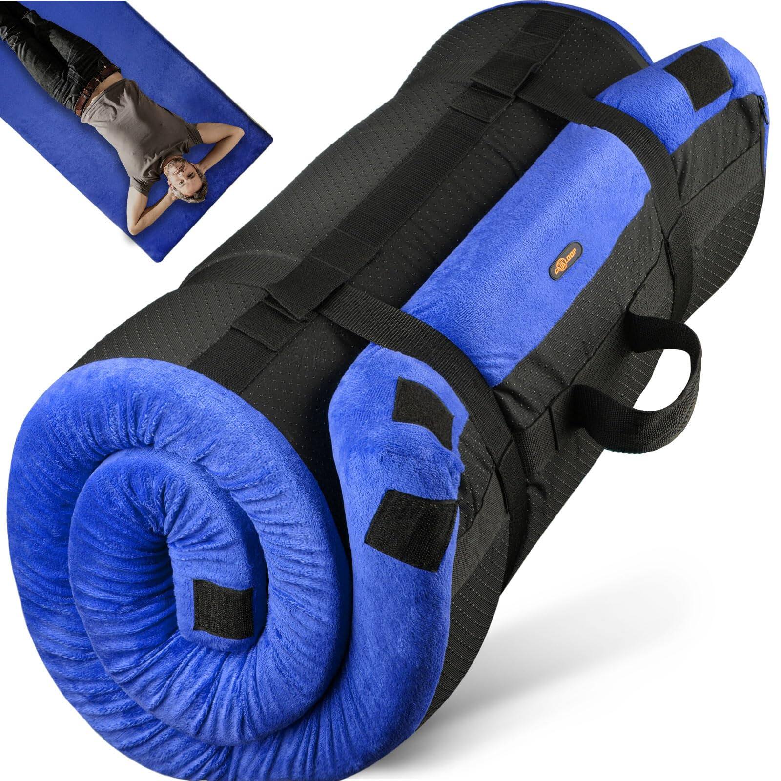 Front. Fabibe - Extra Thick  4 Inch Memory Foam Camping Mattress Roll Up Floor Sleeping Mat Camp Pad Travel Couch Bed For Guest Adults S - Lapis Blue Twin XL: 80*38*4".