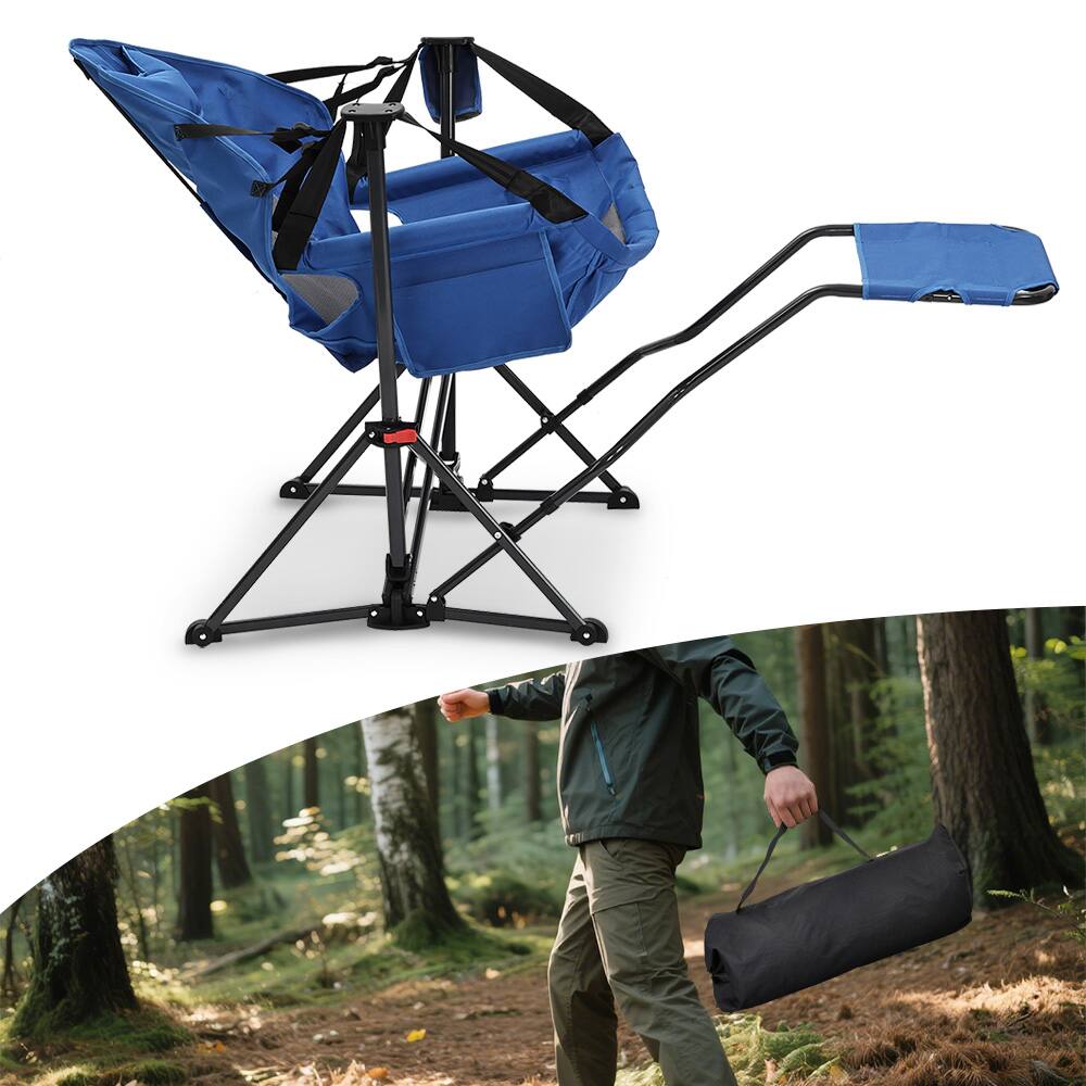 Alt View 1. Ainfox - Ainfox Hammock Camping Chair with Footrest - Light Blue.