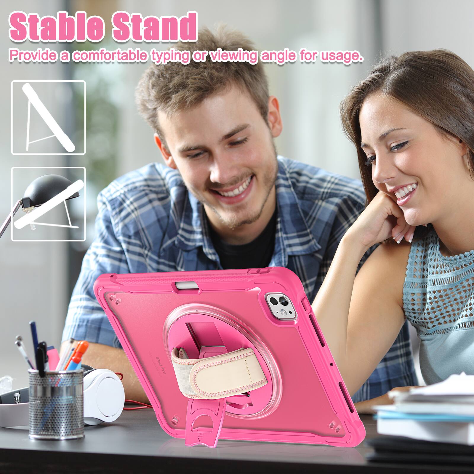Stable Stand  
Provide a comfortable typing or viewing angle for usage.