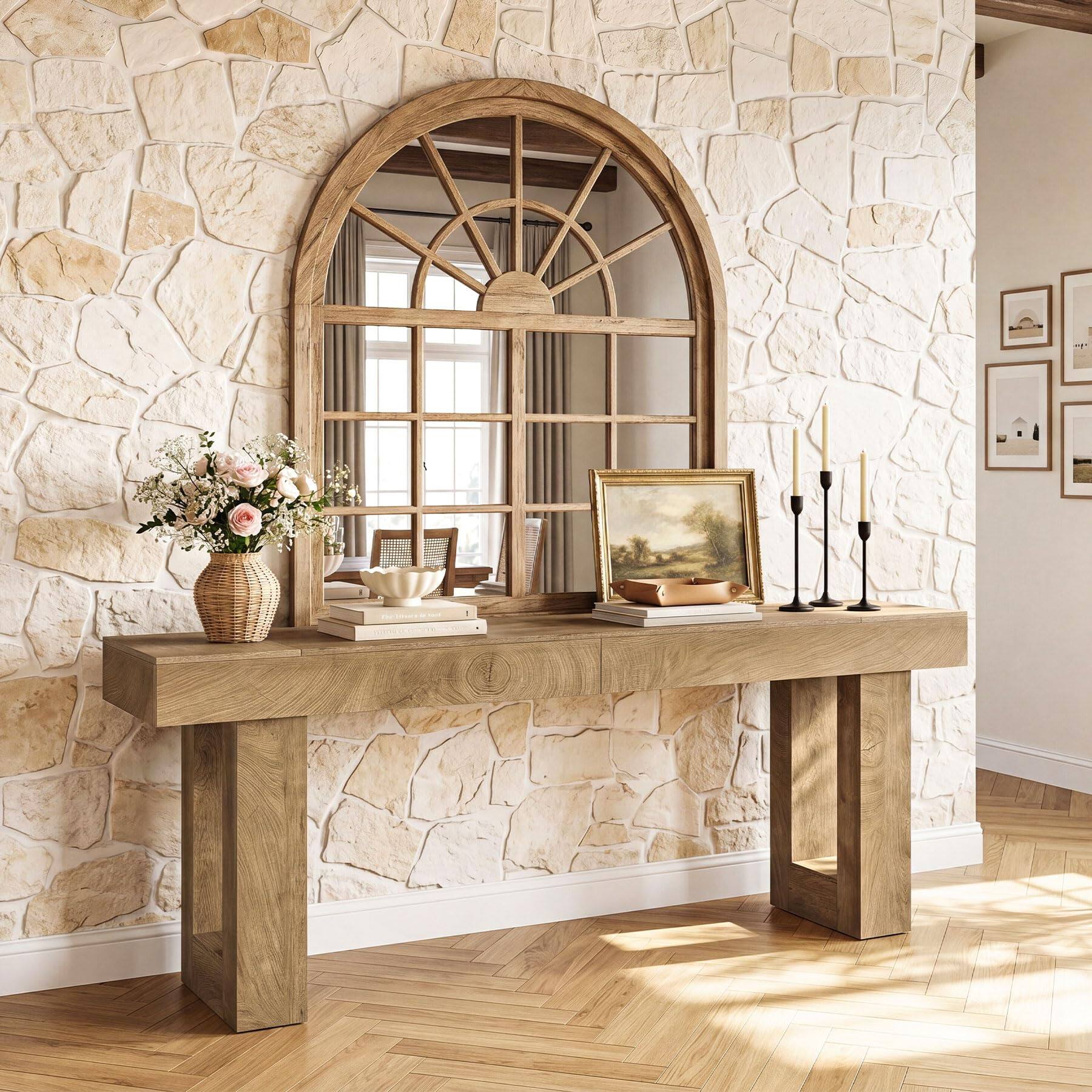 Alt View 2. Tribesigns - 78.74-Inch Extra Long Console Table - Natural (78.74").