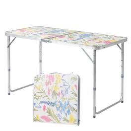 Winado - 4 FT Adjustable Height Aluminum Folding Picnic Camping Table Portable for In/Outdoor - Symmetrical Pattern