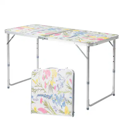 Front. Winado - 4 FT Adjustable Height Aluminum Folding Picnic Camping Table Portable for In/Outdoor - Symmetrical Pattern.