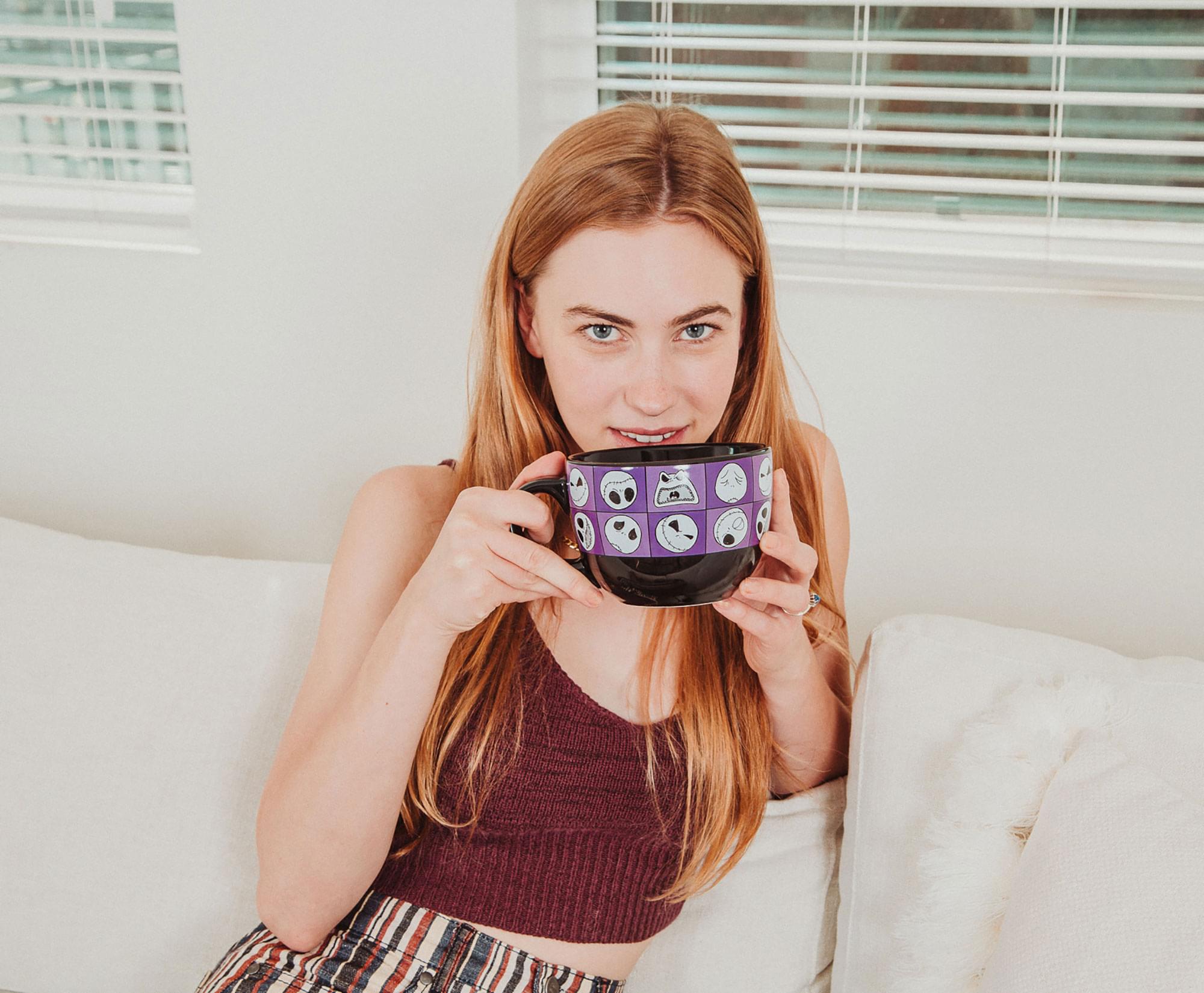 Alt View 2. Disney - Disney Nightmare Before Christmas Jack Expressions Ceramic Soup Mug | 24 Ounces - Purple.