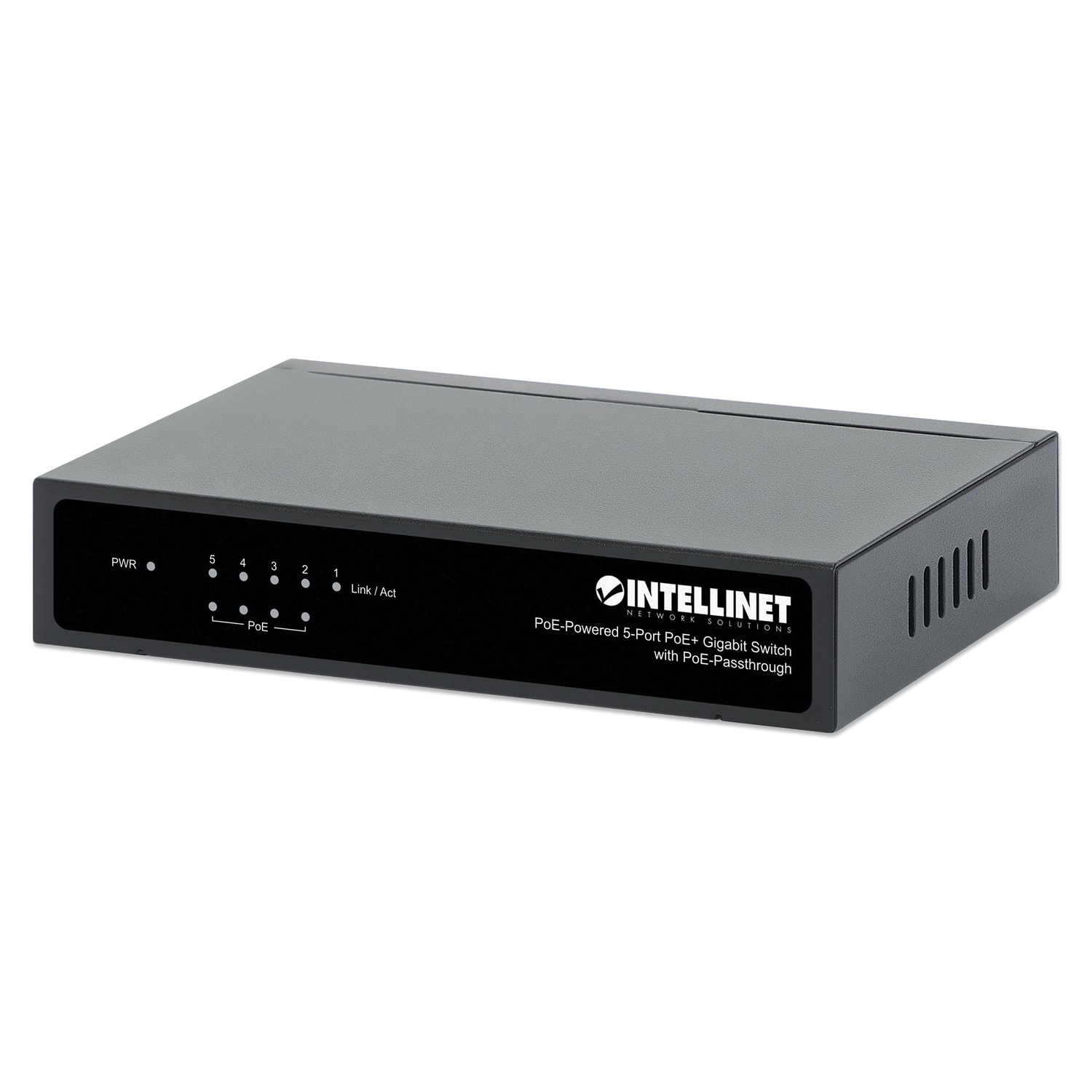 Intellinet - 68-Watt PoE-Powered 5-Port Gigabit Switch with PoE-Passthrough