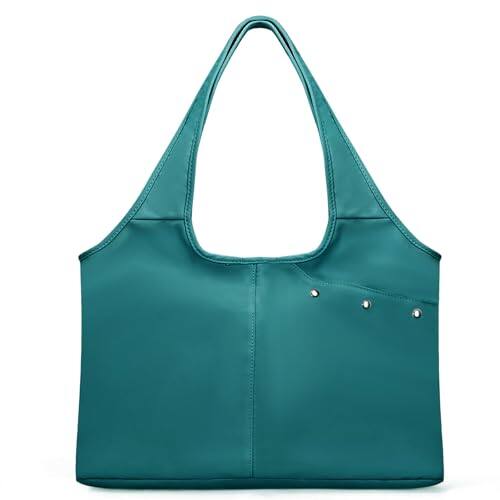 Front. DORLUKFU - Tote Bag for Women with Wet Umbrella Compartment 13.3” Laptop Sleeve Zipper Shoulder Purse for Work/Shopping/Nursing - Green.