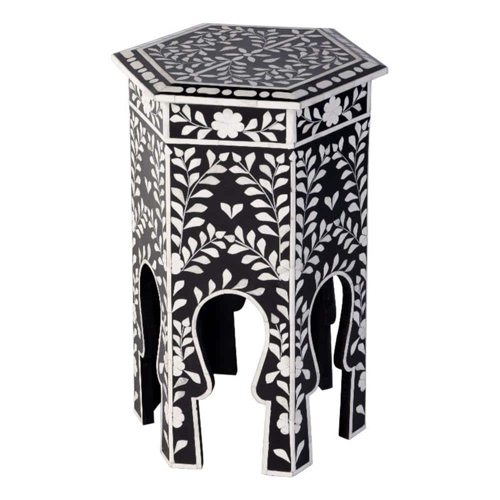 Butler Specialty - Amaya 16 in. W Hexagon Bone Inlay Side Table - Black,White price history on PriceWatchPro