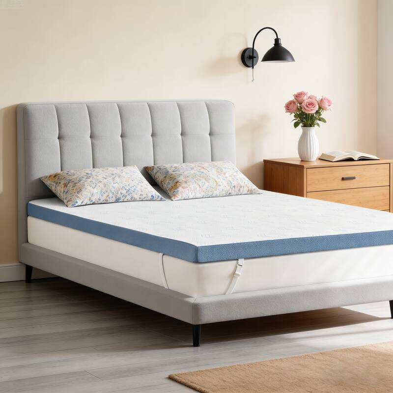 Alt View 1. Dyonery - 3" Firm Mattress Topper for Pressure Relief, High-Density Mattress Pad with Removable Cover, CertiPUR-US Certified - White.