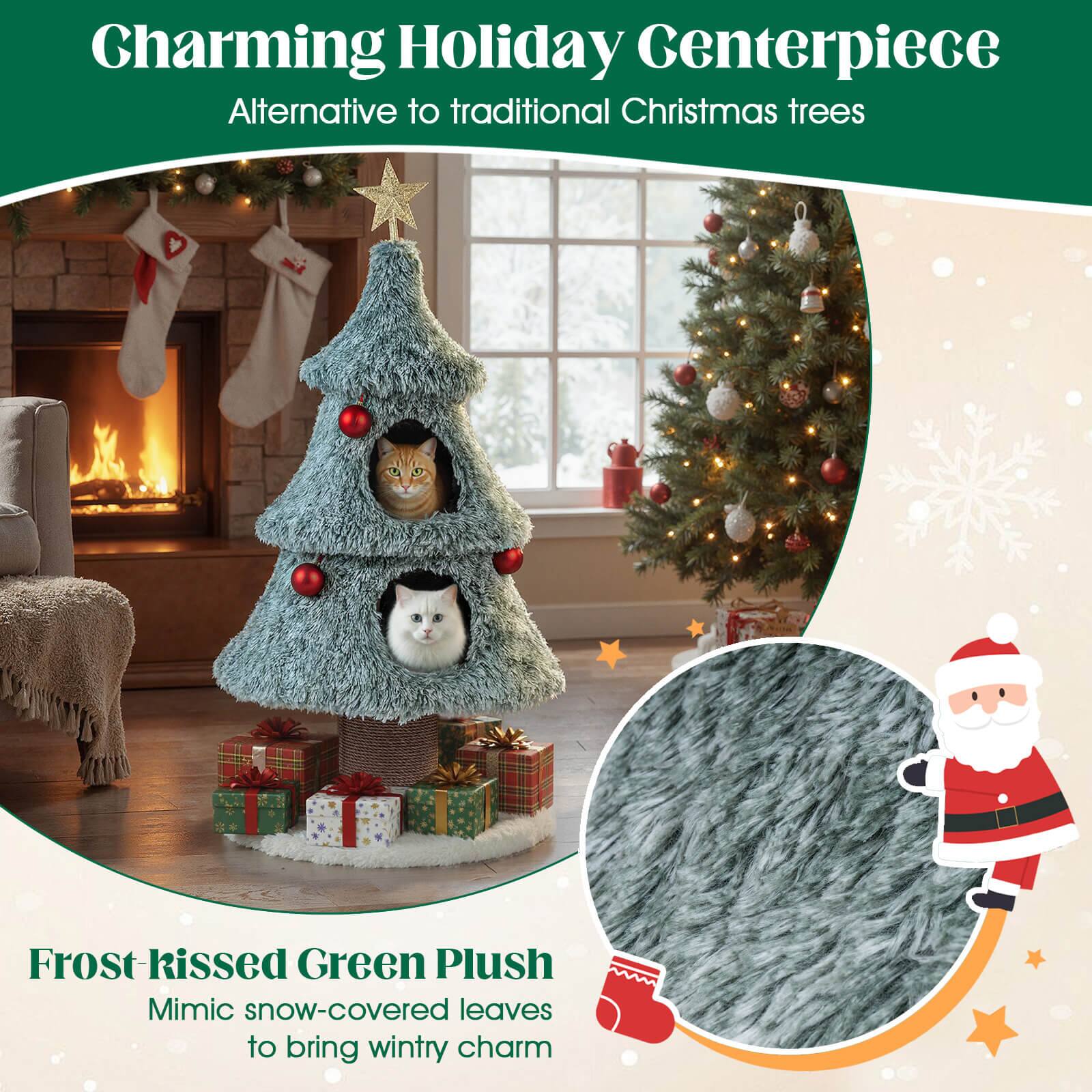 Charming Holiday Centerpiece  
Alternative to traditional Christmas trees  

Frost-kissed Green Plush  
Mimic snow-covered leaves to bring wintry charm