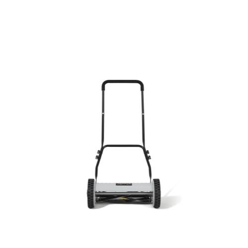 Angle. Dapper Supply - 16-Inch Push Reel Lawn Mower, 5-Blade Manual Mower, Adjustable 0.5-1.75-Inch Cutting Height - Black.