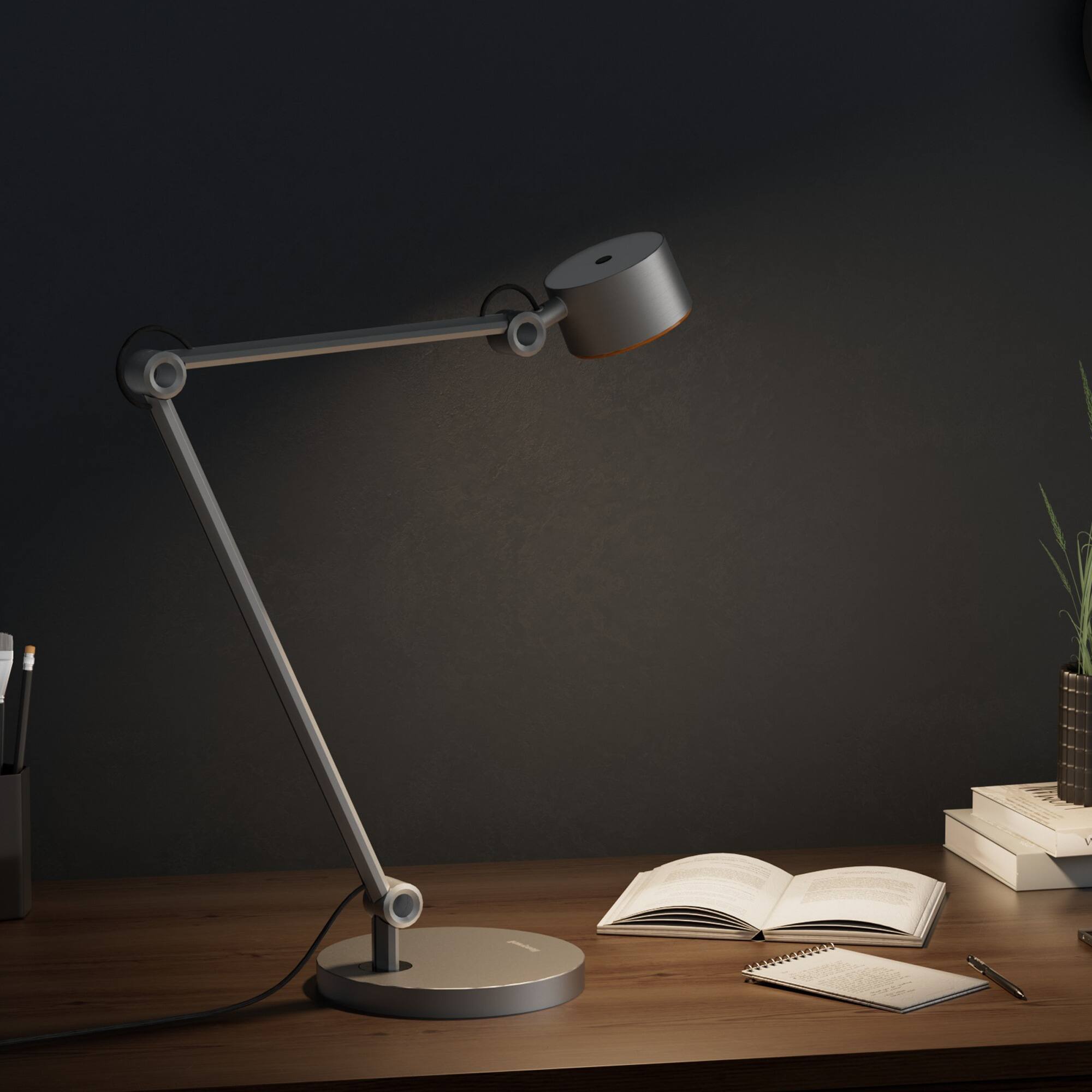 Angle. Honeywell - LED Desk Lamp 01A Sunturalux  Reading Desk Light with Metal Swing Arm Lamp 4000K Eye Caring Natural Light Lamp - Grey.