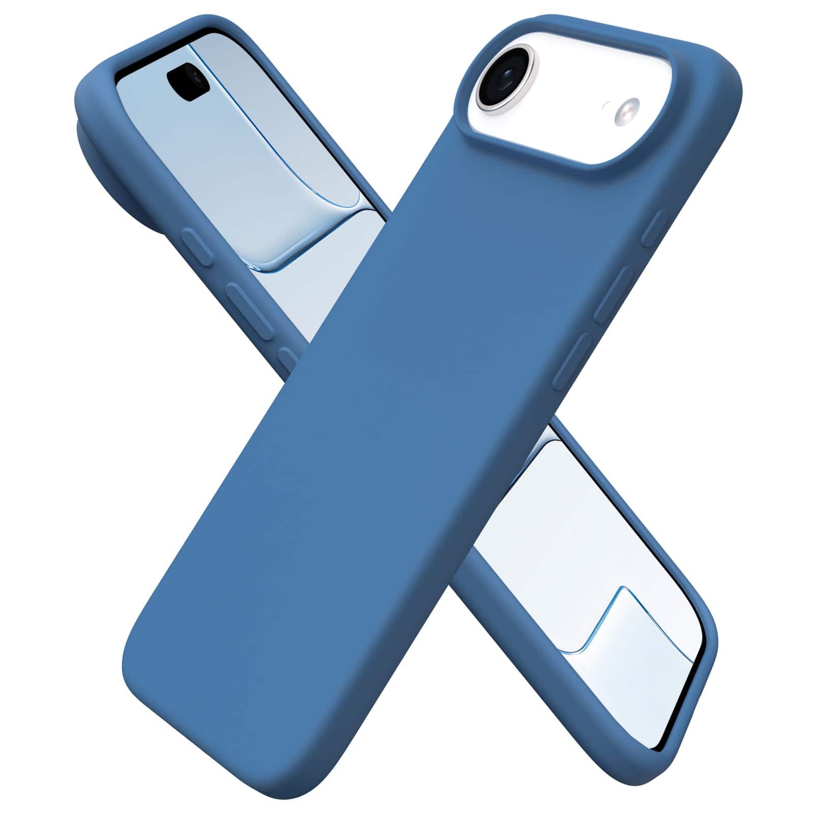 Front. Ornarto - ORNARTO Designed for iPhone Air Case 6.5", Liquid Silicone Soft Gel Rubber Shockproof Protective Case-Blue - Blue.