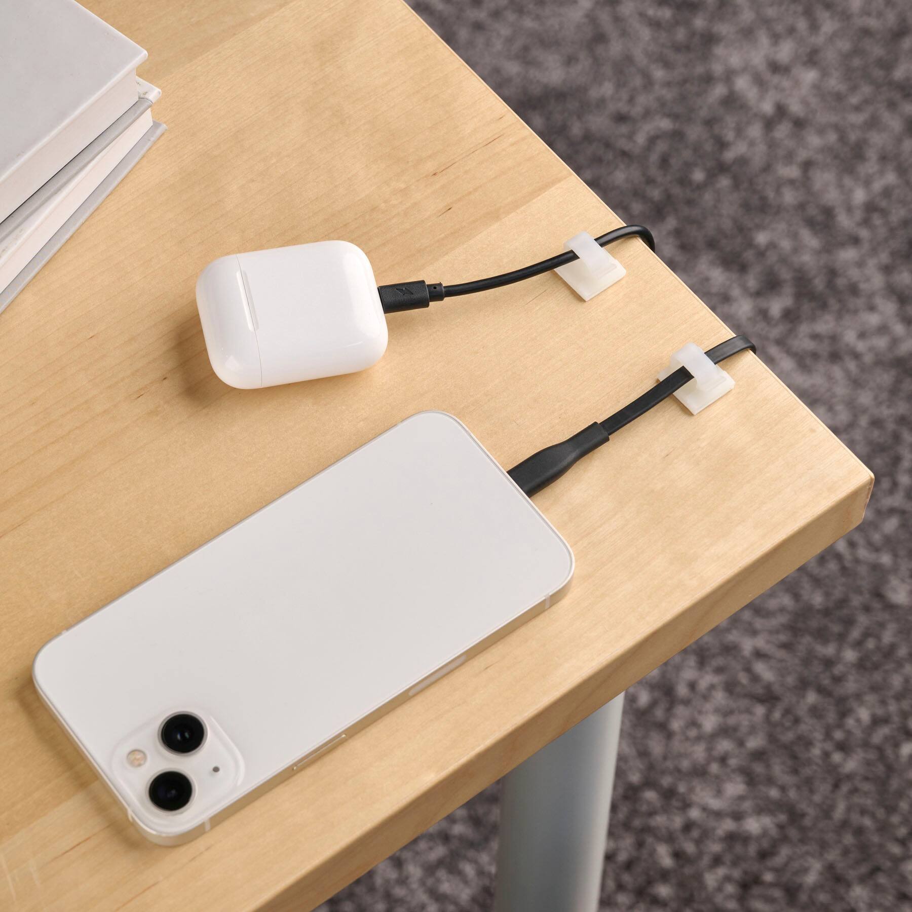 Alt View 1. Wrap-It Storage - Wrap-It Storage Cable Guides - Small (15-Pack) White - Adhesive Backed Cable and Wire Clips - White.