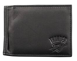 Rico Industries - Oklahoma City Thunder Genuine Black Leather Money Clip Wallet RFID Blocking - Multi