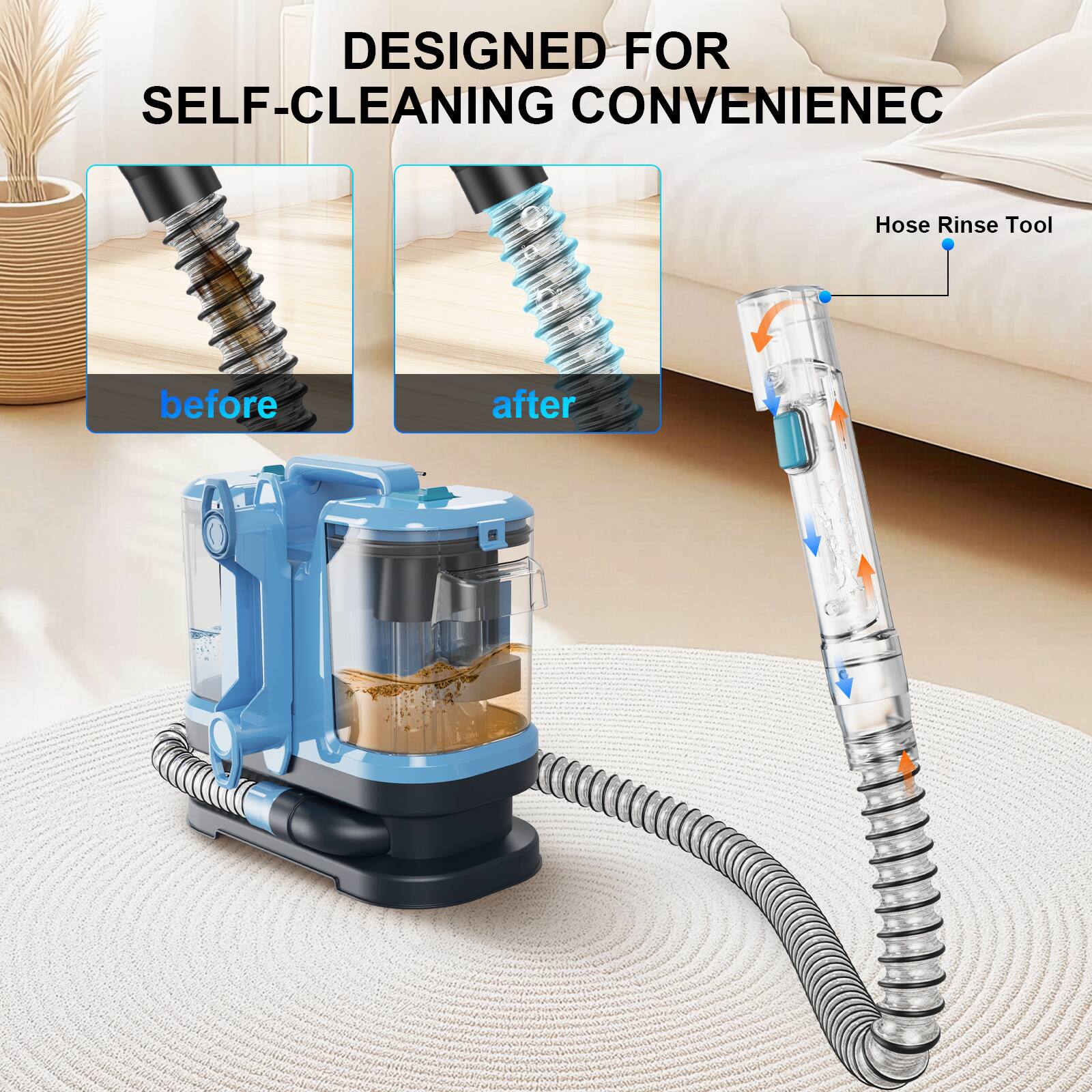 DESIGNED FOR SELF-CLEANING CONVENIENCE

Hose Rinse Tool

before

after