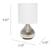 Left. Simple Designs - Drip Mini Table Lamp - Hammered Silver with White Shade.